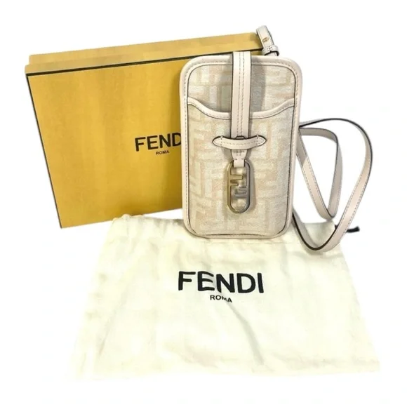 Fendi 2022 Orlock Zucca Mini Crossbody Phone Pouch FF Logo Bag - Picture 6 of 16